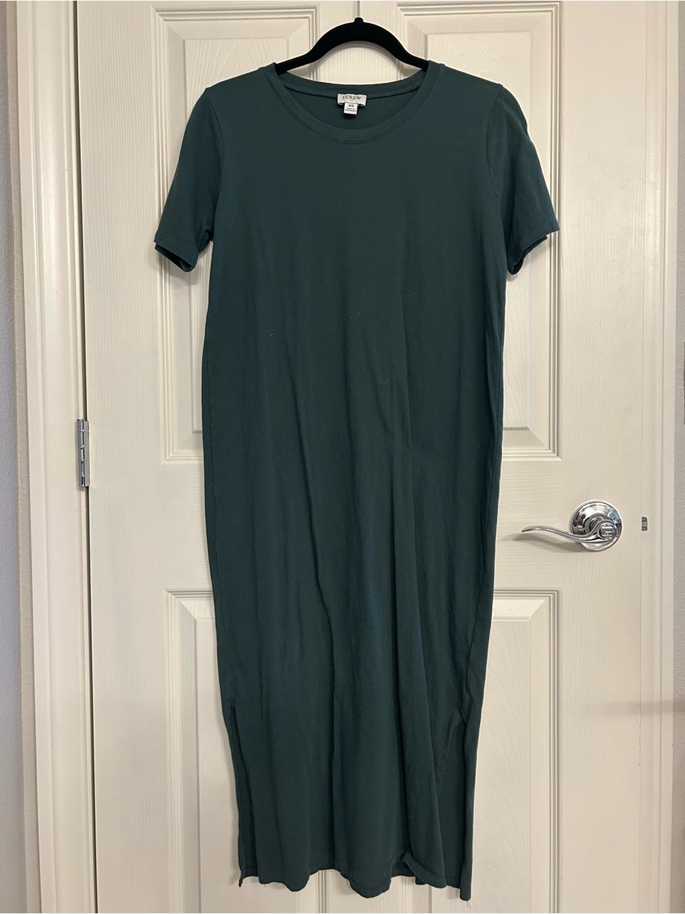 J. Crew Forest Green Short Sleeve Maxi Dress (B)